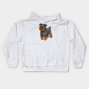 Dog - Brussell's Griffon - Natural Black and Tan Kids Hoodie